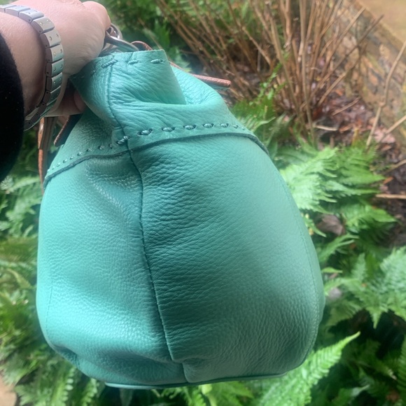 The Sak Bag LEATHER Mint Green Medium  Satchel  Shoulder Purse - Picture 11 of 12